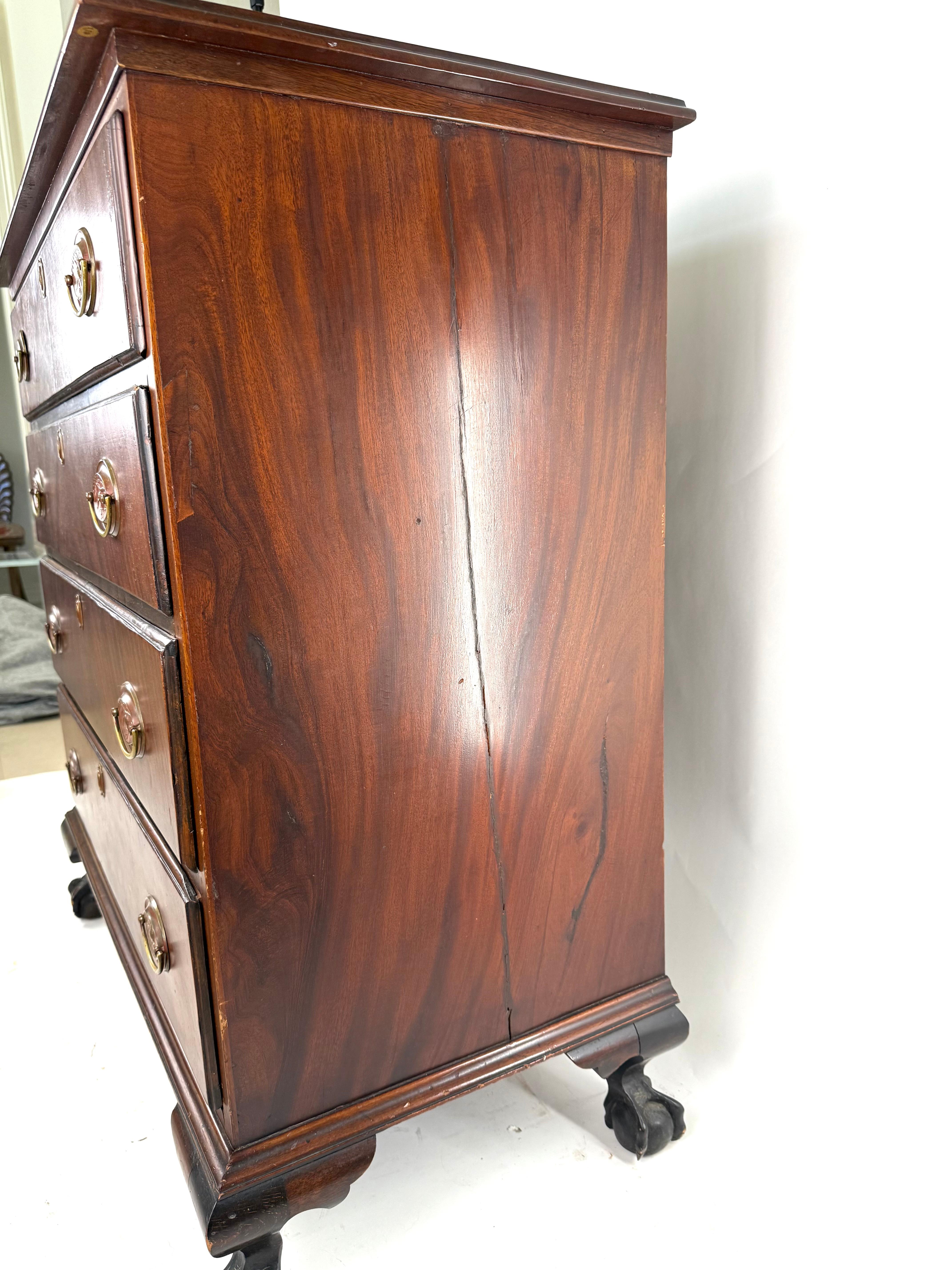 Antique Ball and Claw Mahogany Chest For Sale 3
