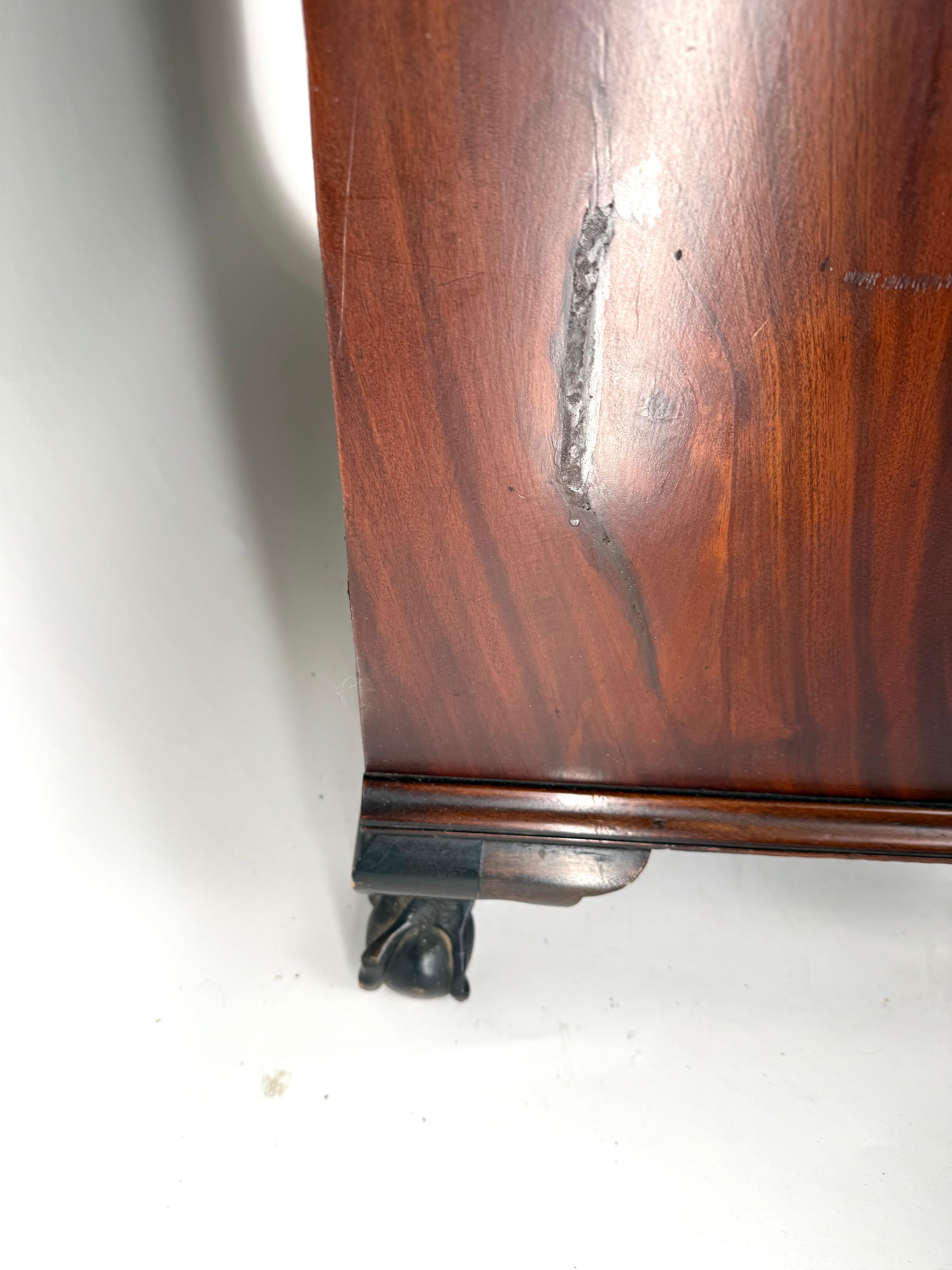 Antique Ball and Claw Mahogany Chest For Sale 7