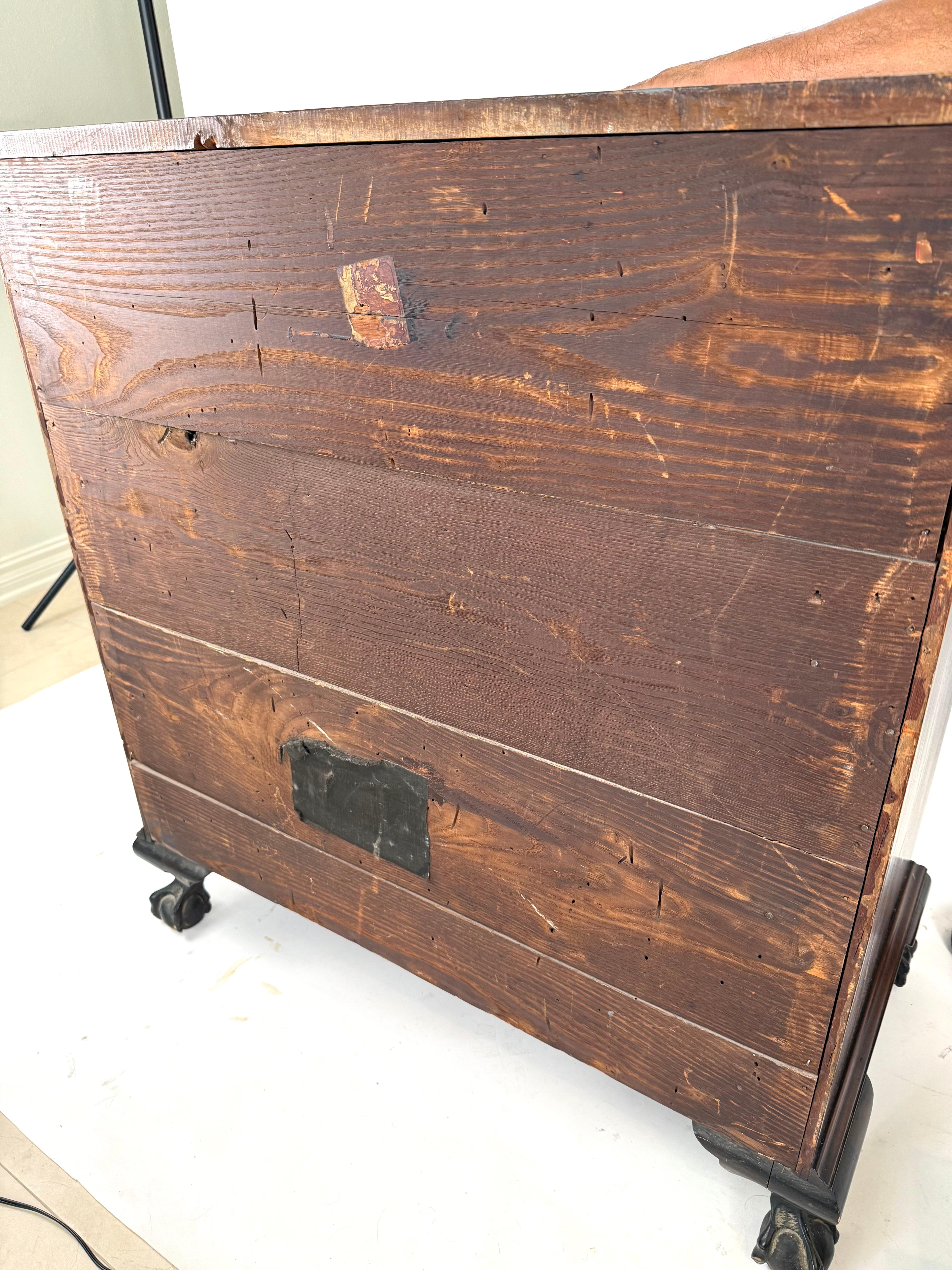 Georgian Antique Ball and Claw Mahogany Chest For Sale
