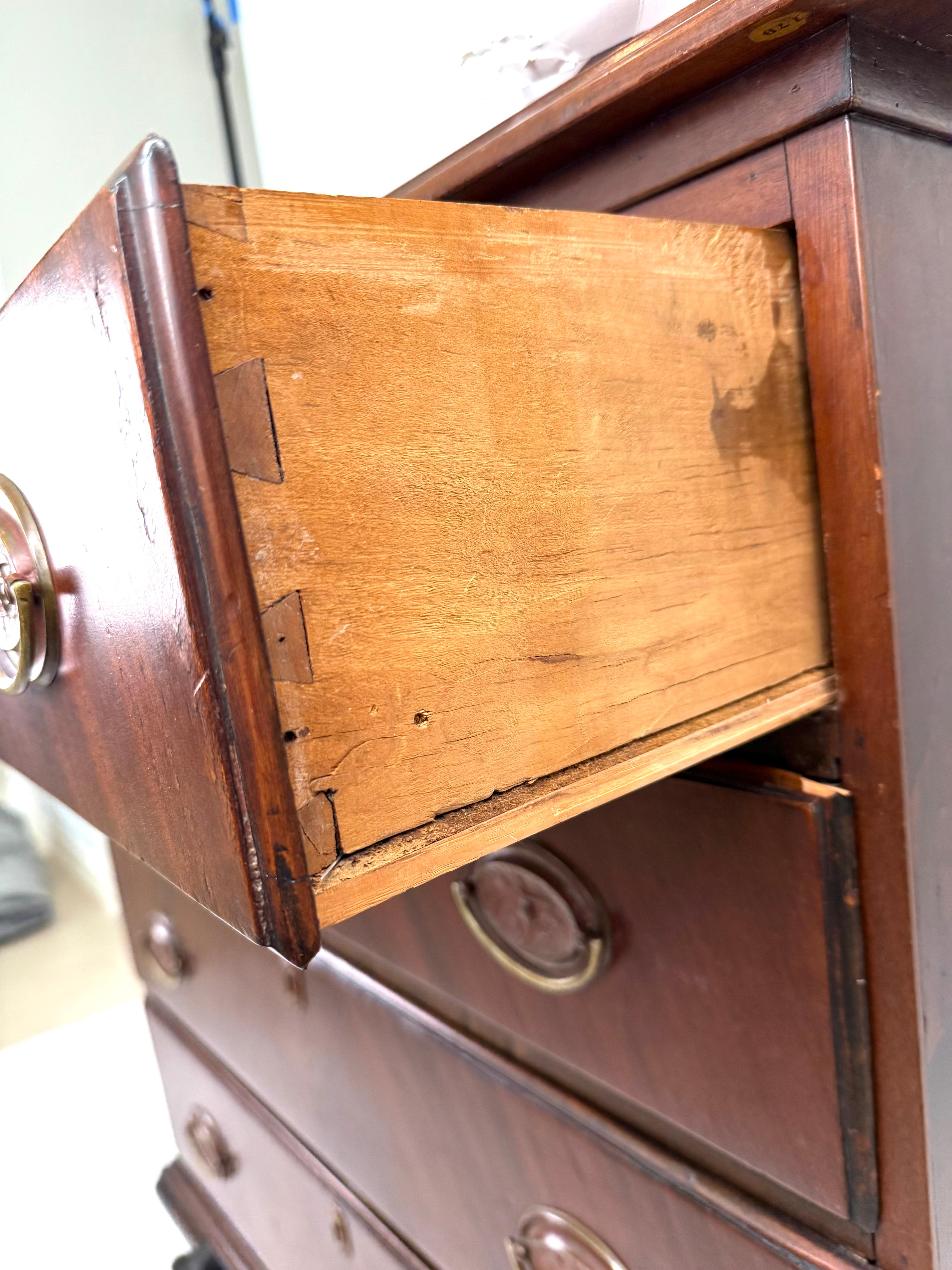 Wood Antique Ball and Claw Mahogany Chest For Sale