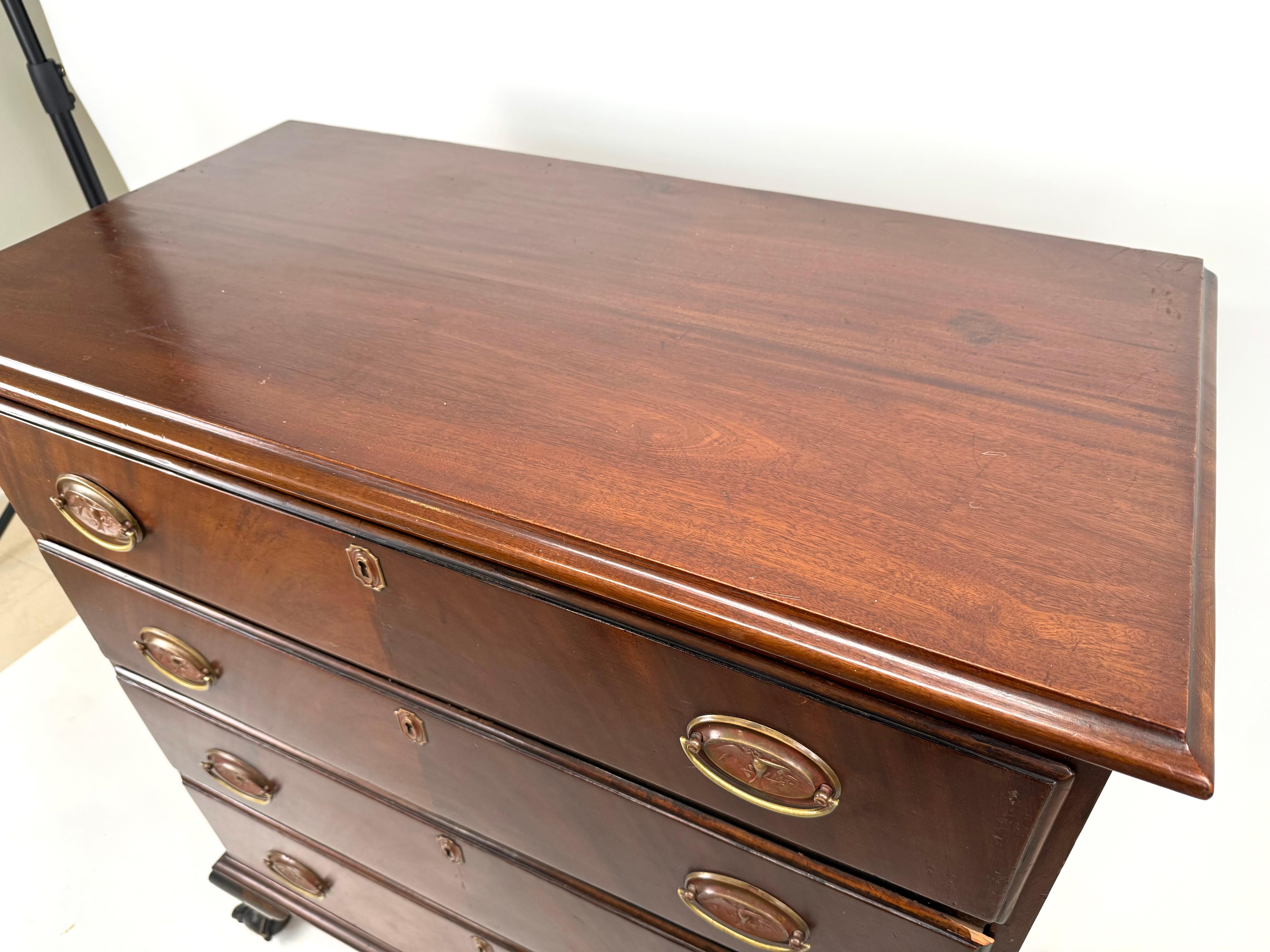 Antique Ball and Claw Mahogany Chest For Sale 1