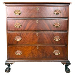 Antique Ball and Claw Mahogany Chest