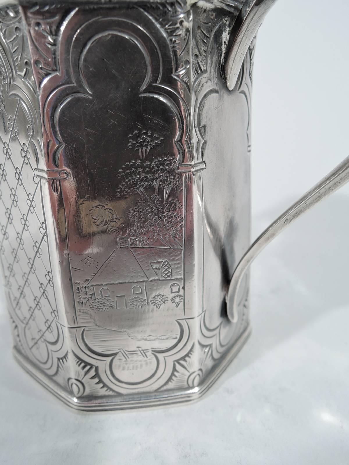 Antique Ball, Tompkins and Black Coin Silver Pastoral Baby Cup In Good Condition In New York, NY