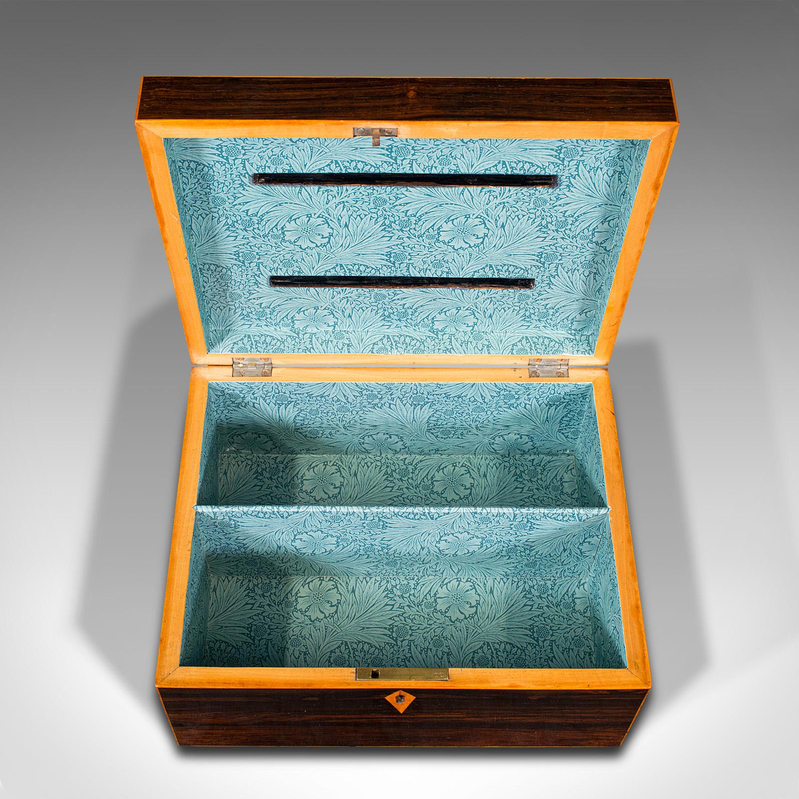 Antique Ballot Box, English, Rosewood, Inlaid, Voting, Post, Victorian, C.1900 3