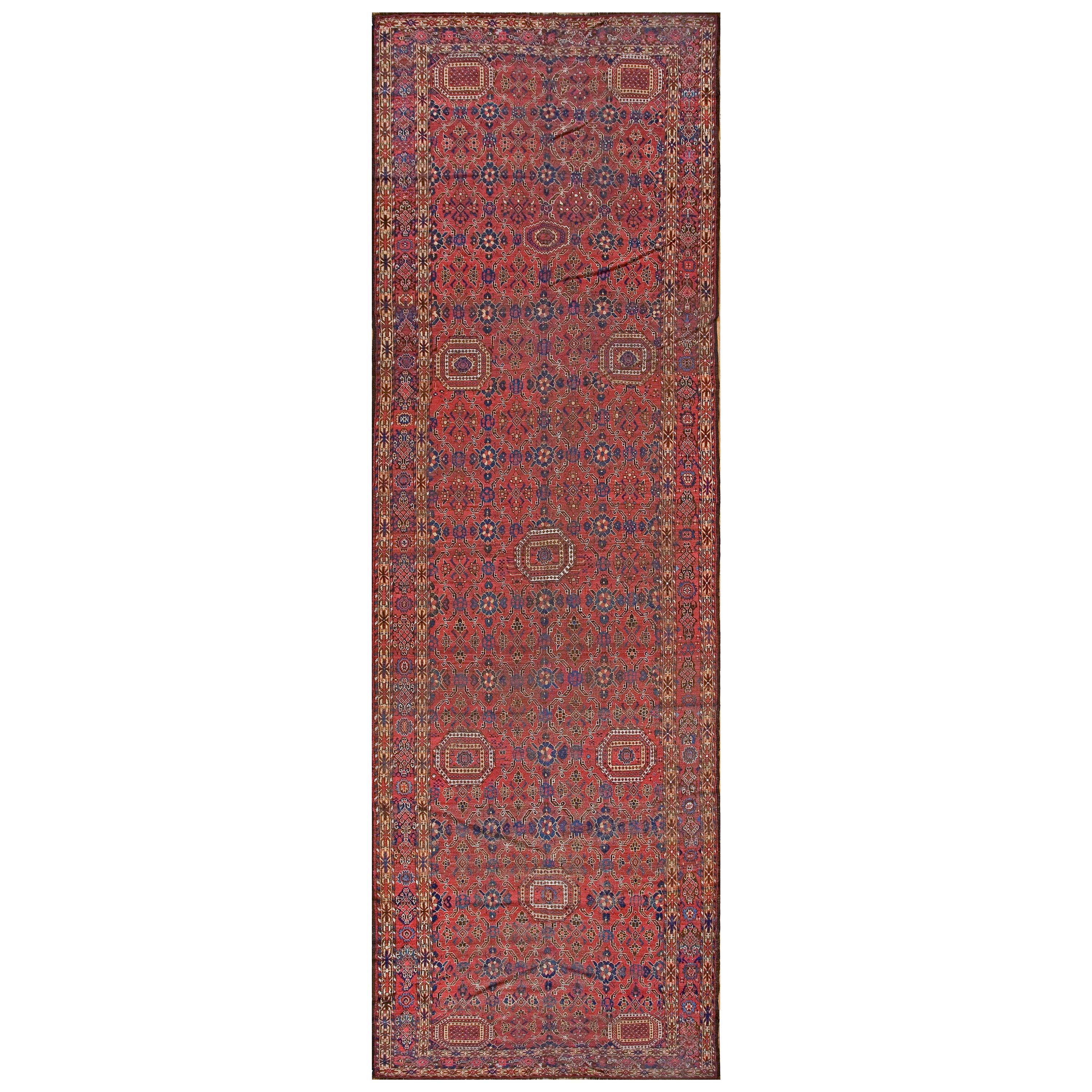 Mid-19th Century Central Asian Beshir Gallery Carpet ( 6'7" x 21'4" -201 x 650 ) For Sale