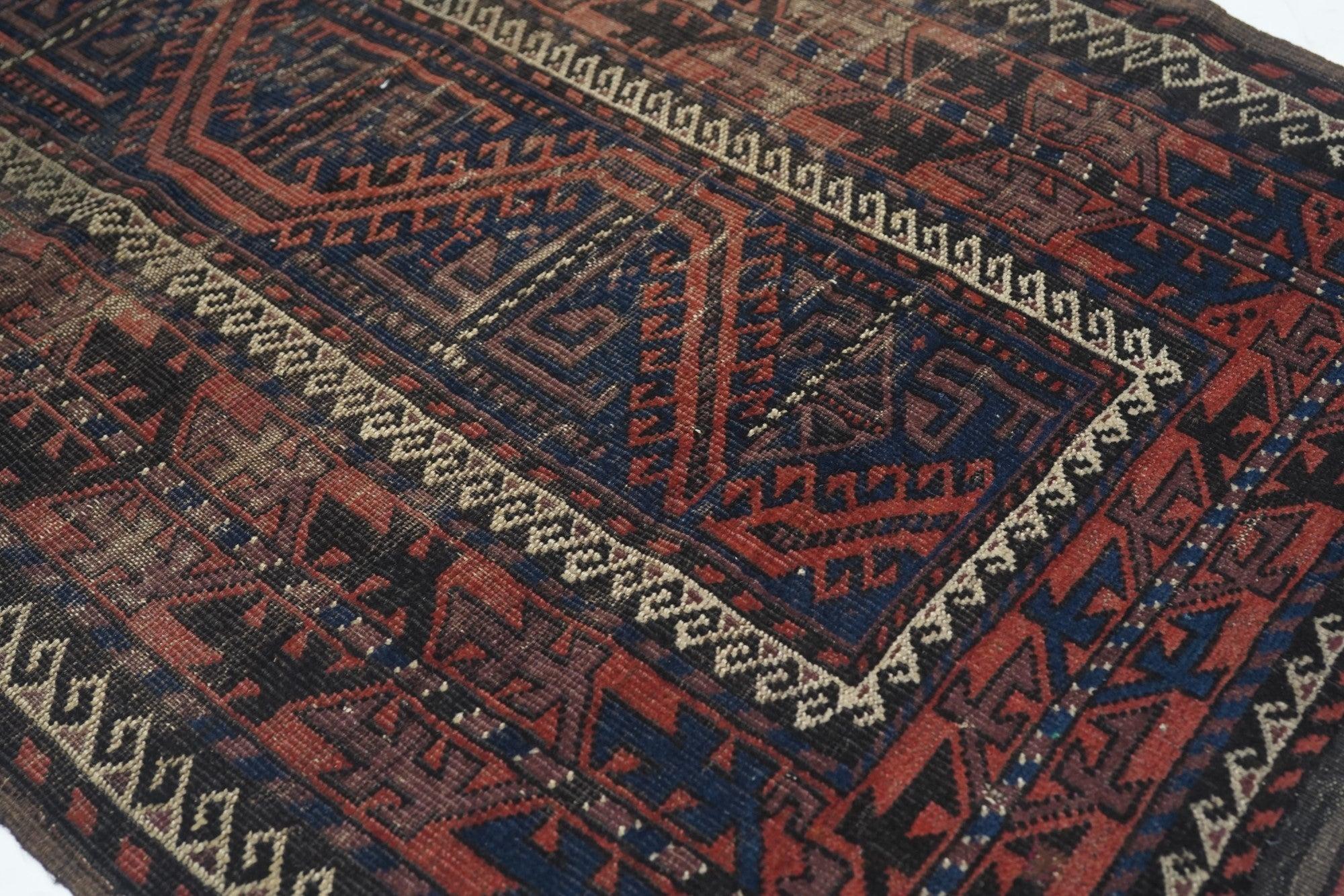 20th Century Antique Balouch Rug 2'10'' x 5'7'' For Sale