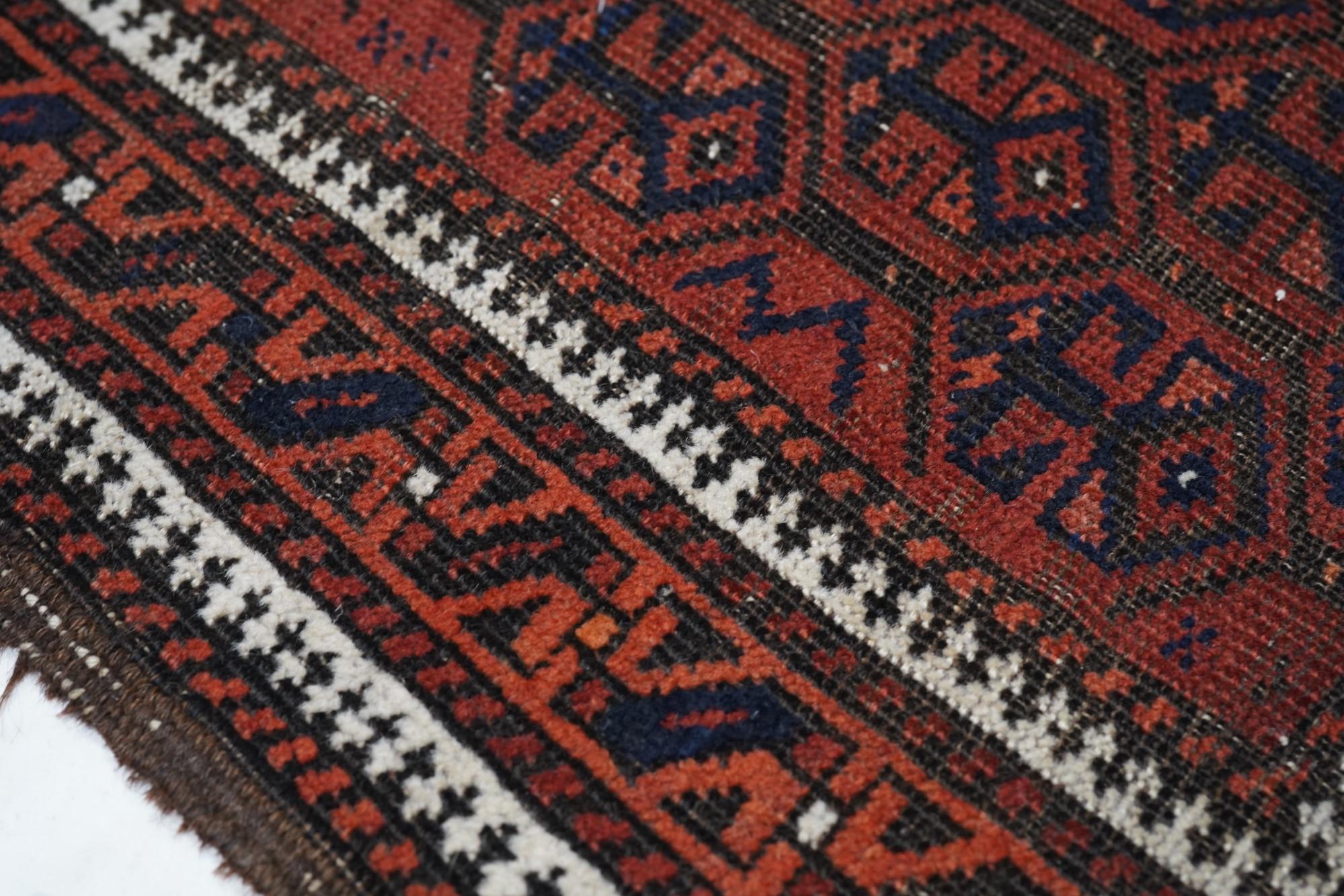 Wool Antique Balouch Rug For Sale