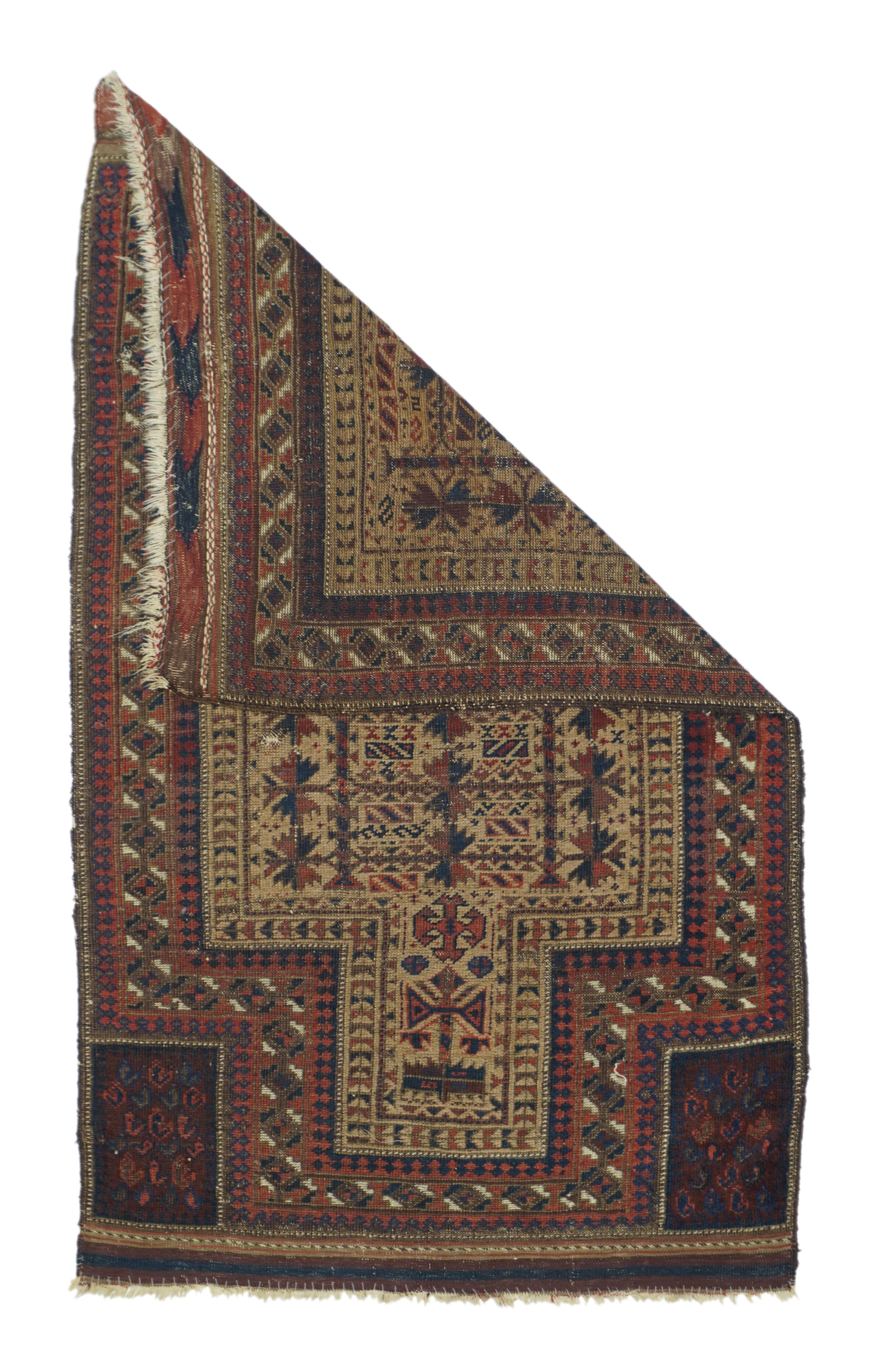 Antique Balouch rug 2'8'' x 4'6''.