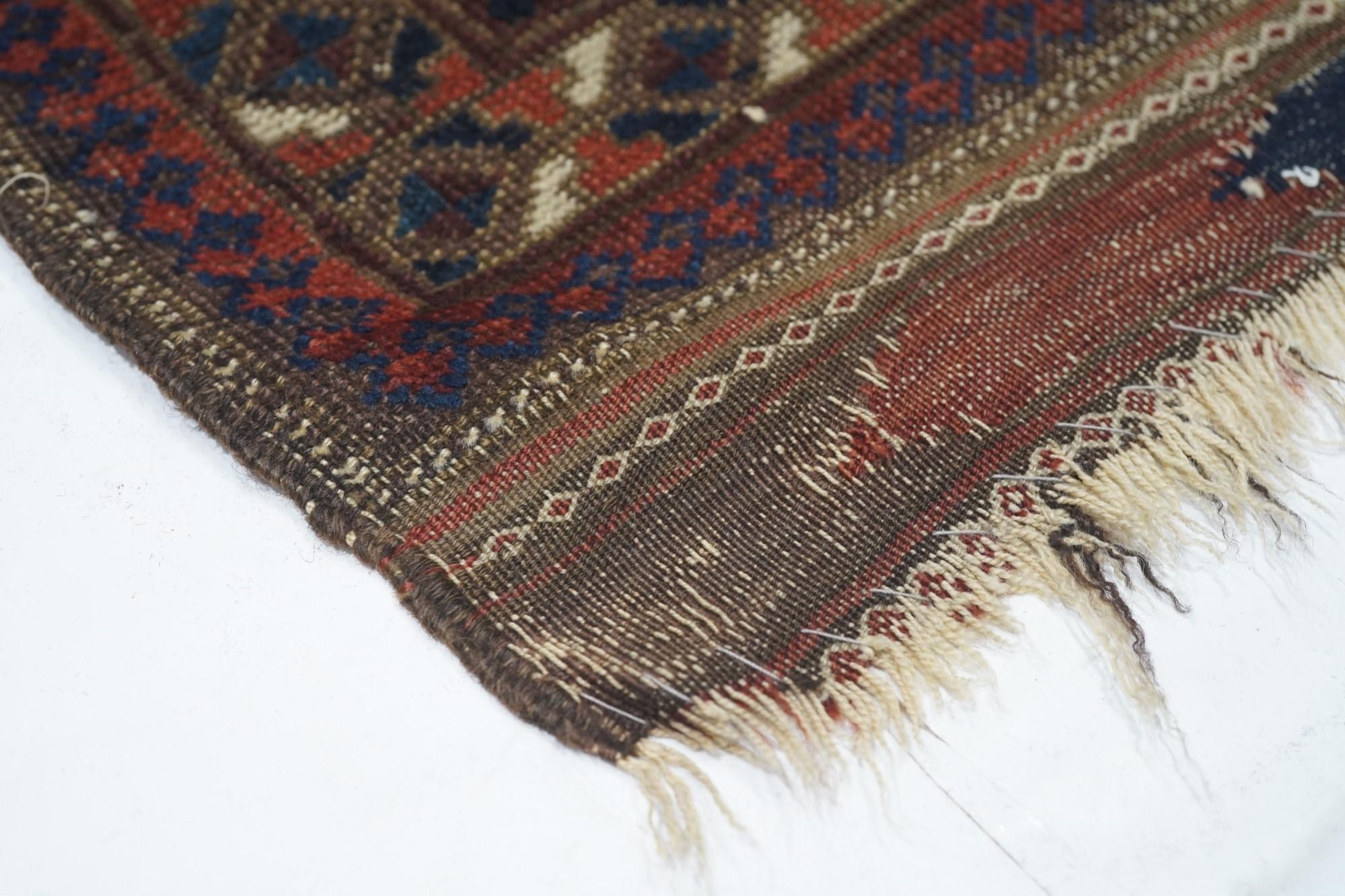 Antique Balouch Rug In Distressed Condition For Sale In New York, NY