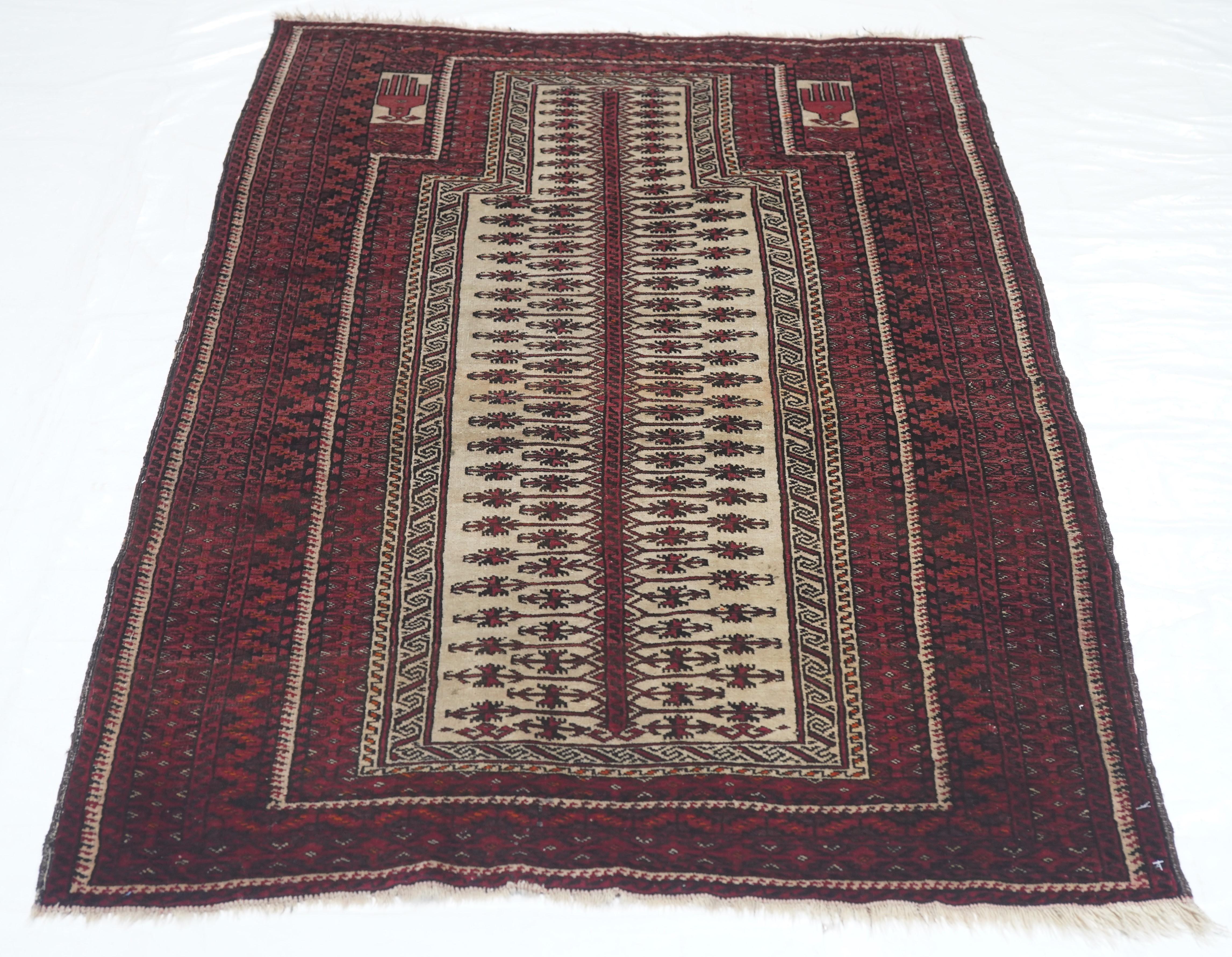 Antique Balouch Rug 3'3'' x 5'1'' For Sale 1