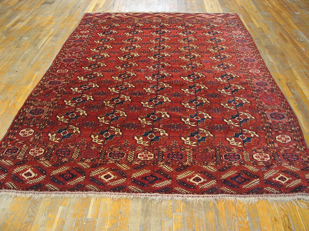 Tribal 19th Century Russian Tekke Turkmen Carpet  ( 7' x 10'6