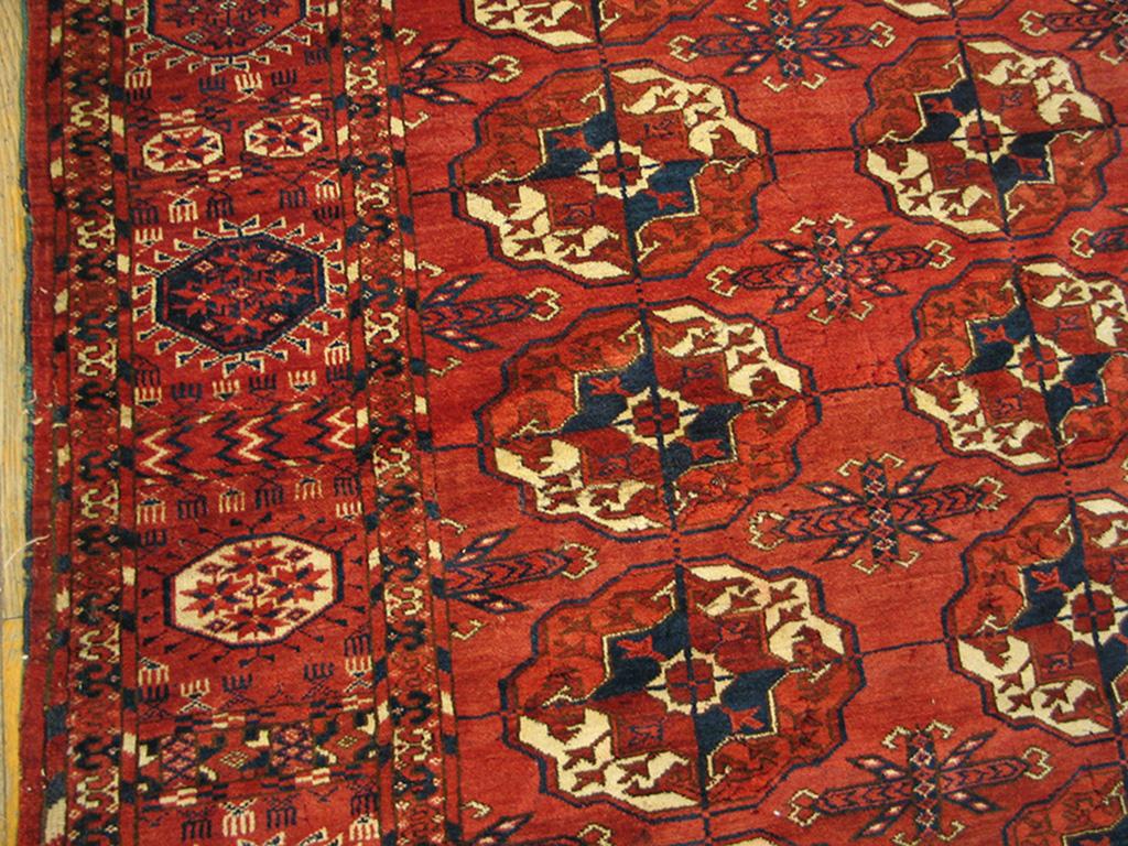 Late 19th Century 19th Century Russian Tekke Turkmen Carpet  ( 7' x 10'6