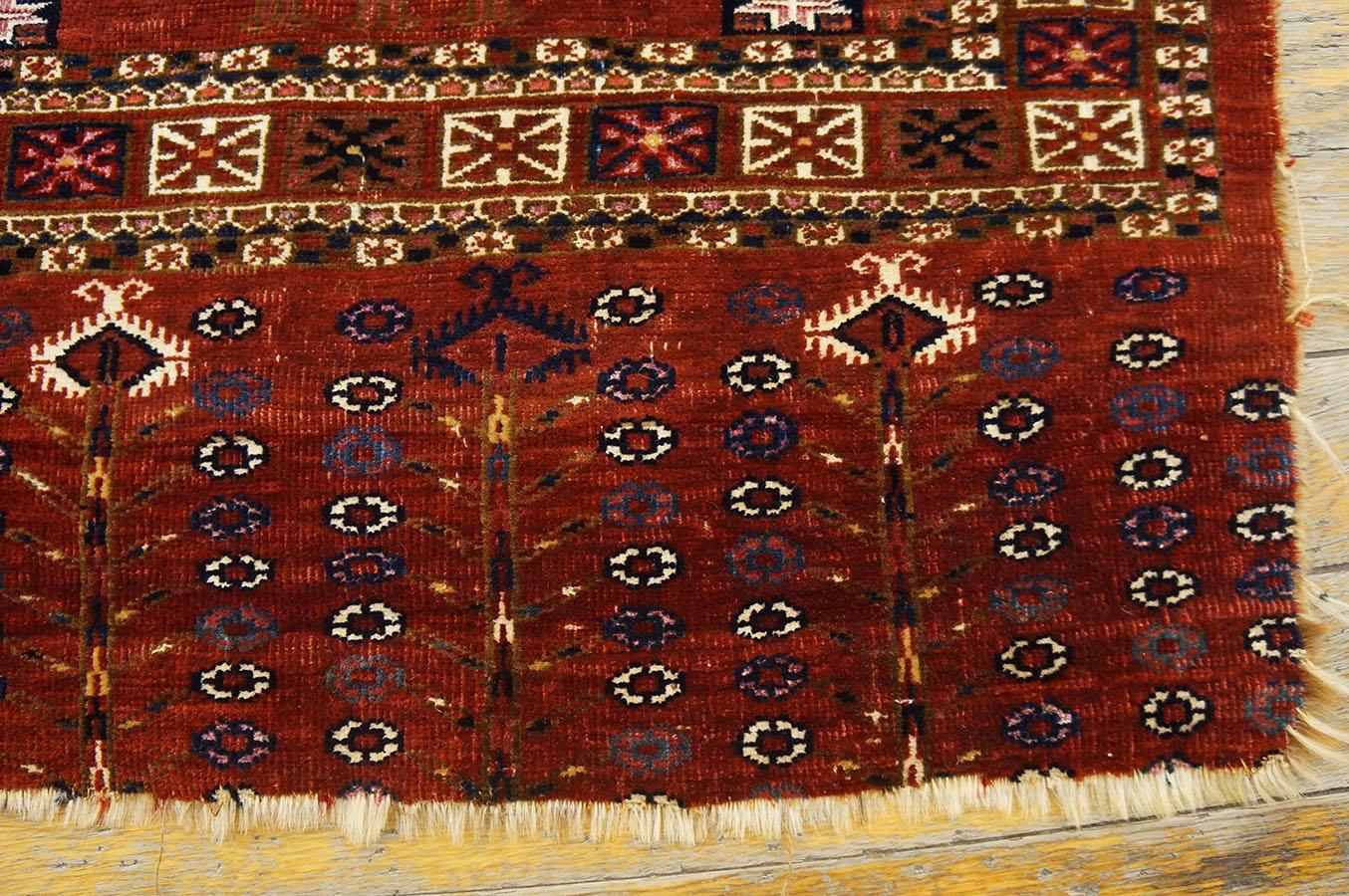 Hand-Knotted Mid 19th Century Tekke Turkmen Chuval with Silk & Cotton Highlights  For Sale