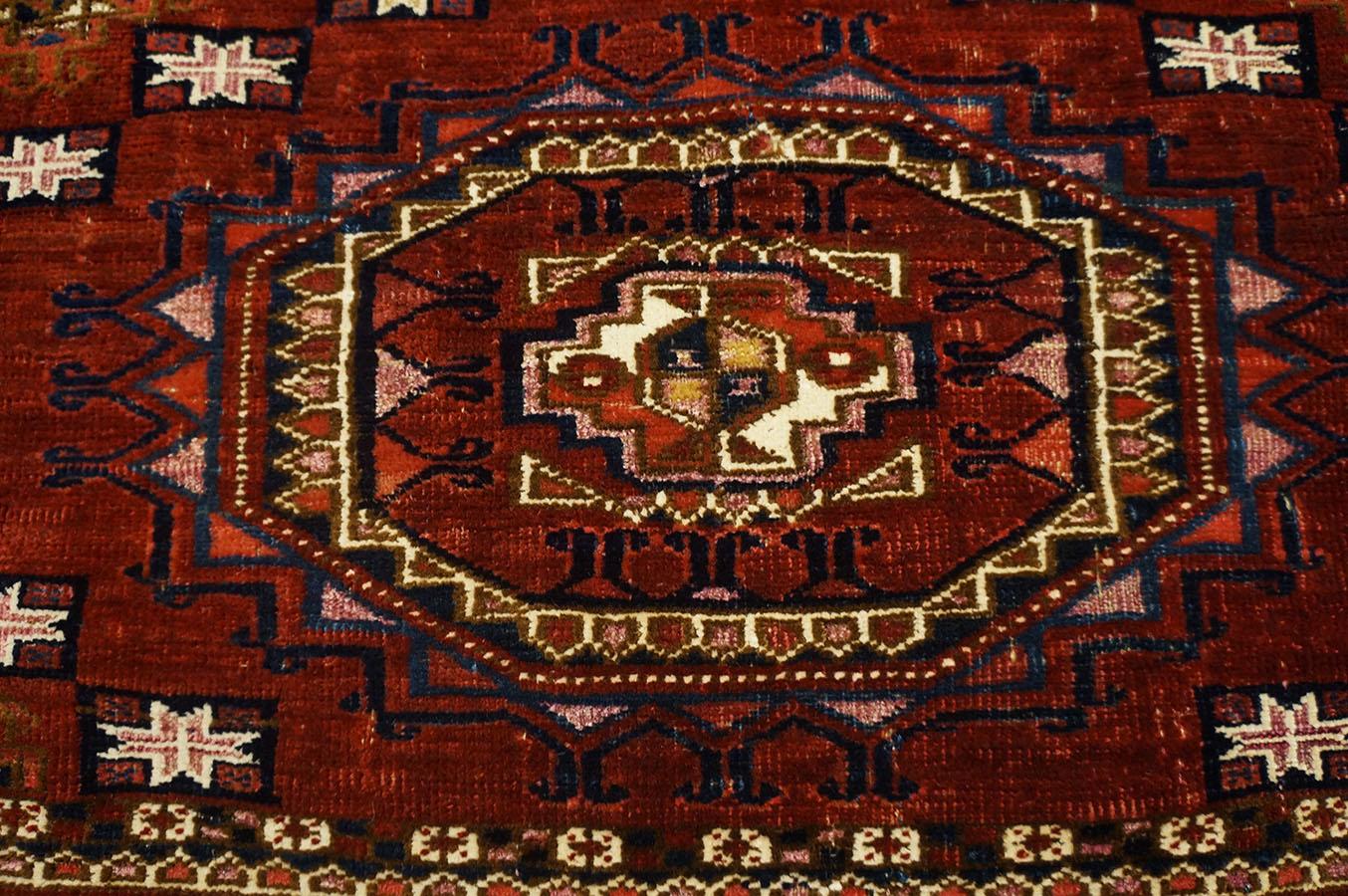 Wool Mid 19th Century Tekke Turkmen Chuval with Silk & Cotton Highlights  For Sale