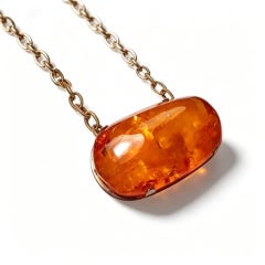 Antique Baltic Amber Brooch Pendant Necklace