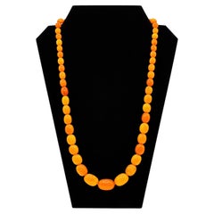 Antique Baltic Butterscotch Amber Bead Necklace, circa 1920s–1940s