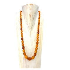 Antique Baltic Butterscotch Amber Bead Necklace, circa 1920s–1940s