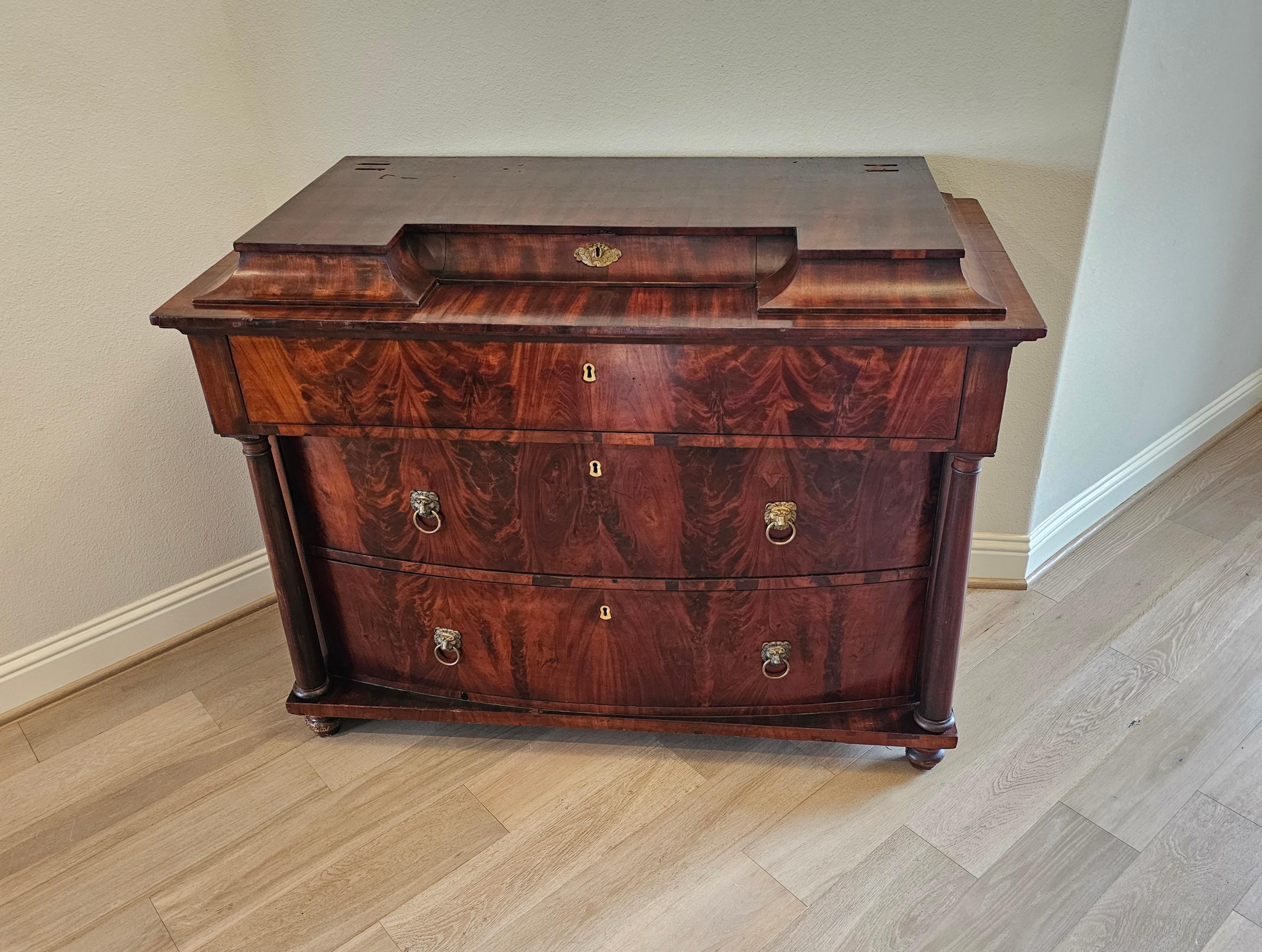 A scarce example of early Biedermeier Period (1815-1848) chest of drawers commode. circa 1820

Finely hand-crafted in the Baltic Region of Northern Europe in the early 19th century, heavily influenced by Napoleon’s Neoclassical inspired Empire