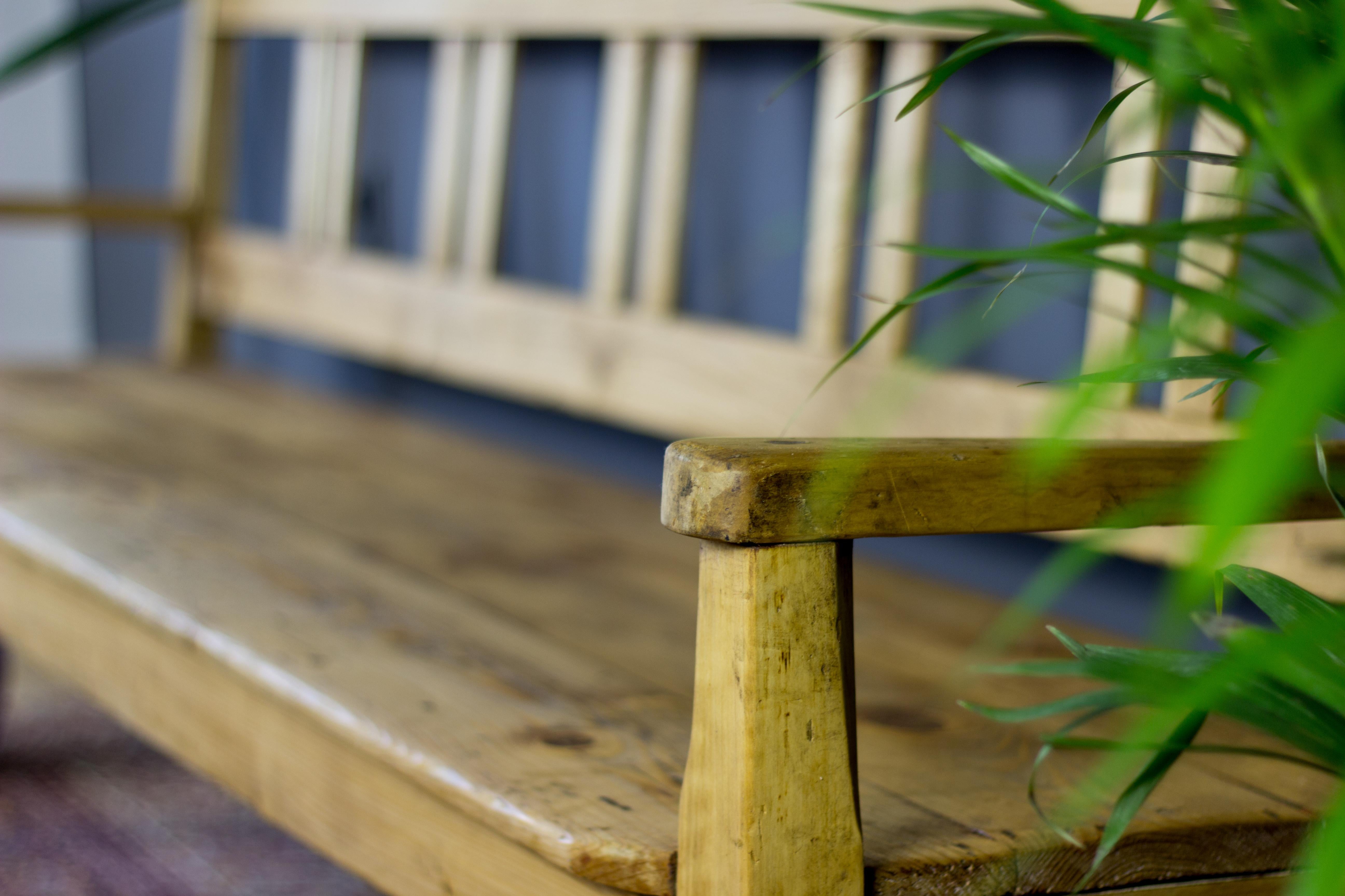 Antique Baltic Pine Country Style Rustic Bench, 1920's 3