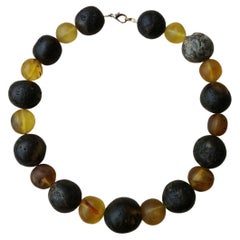 Antique Baltic Raw Chunky Amber Necklace