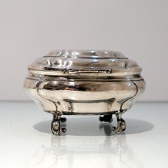 Antique Baltic Silver Oval Sugar Box Reval circa 1750 'maker AOB?'