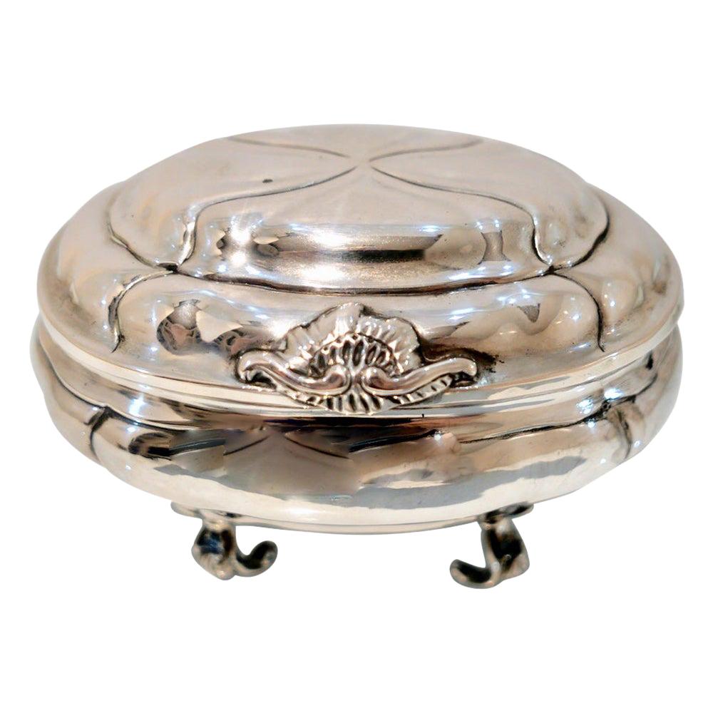 Antique Baltic Silver Oval Sugar Box Reval circa 1750 'maker AOB?' For Sale