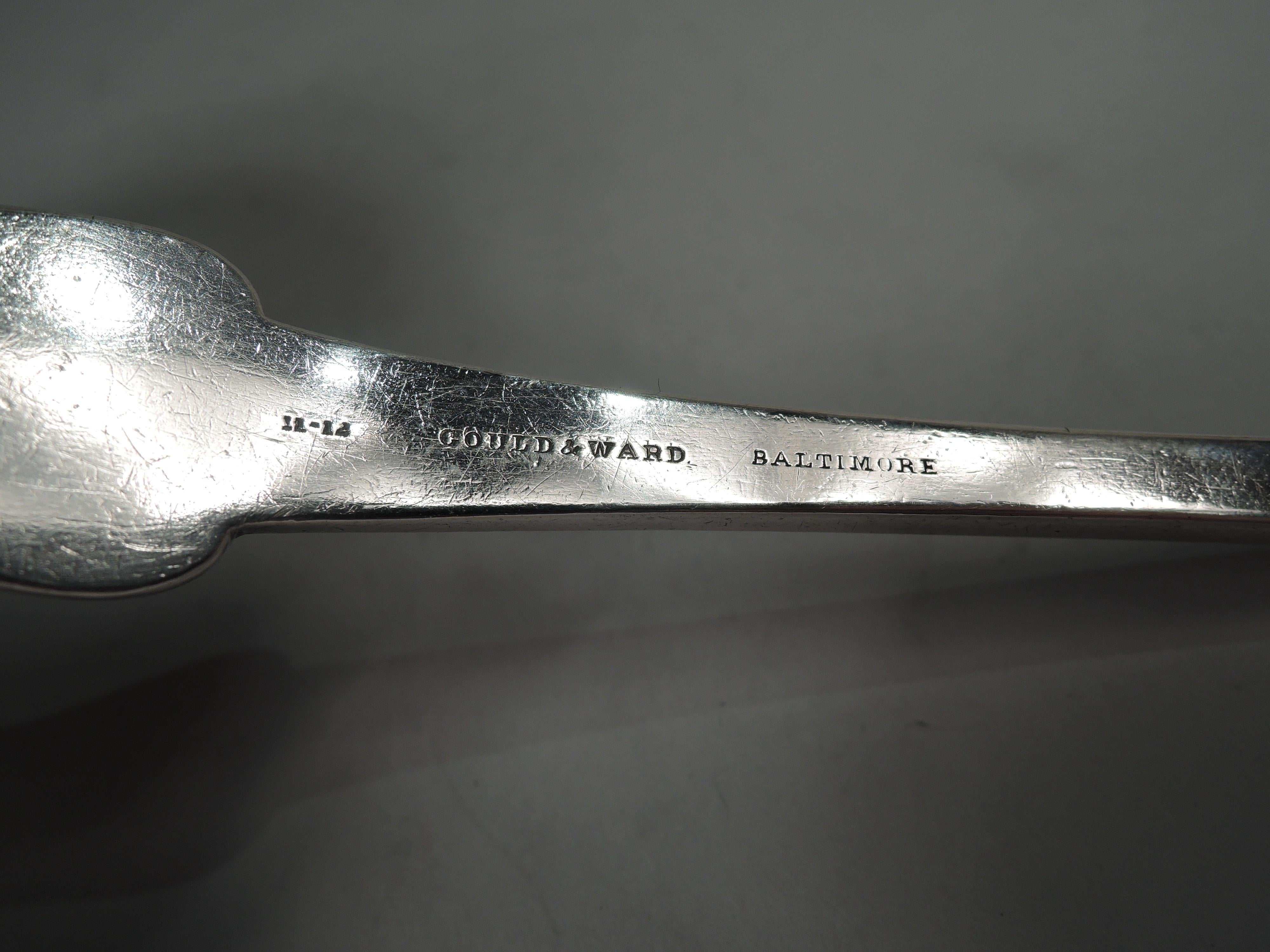 Antique Baltimore Federal Classical Silver Ladle by Gould & Ward In Good Condition For Sale In New York, NY