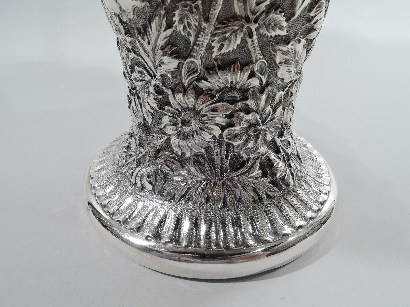 Antique Baltimore Repousse Sterling Silver Flower Basket by Stieff 4