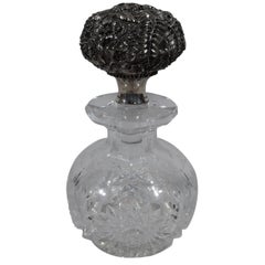 Antique parfum de Baltimore en argent sterling et verre taillé