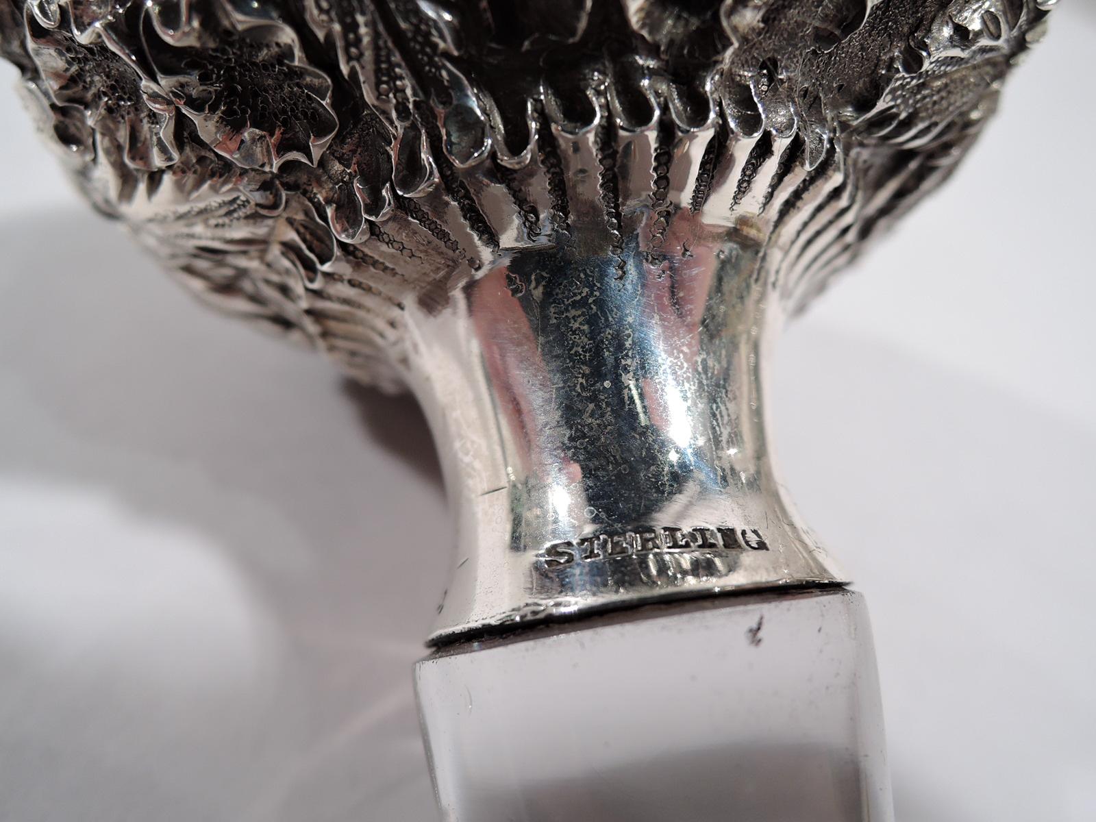 19th Century Antique Baltimore Sterling Silver and Cut-Glass Perfume For Sale