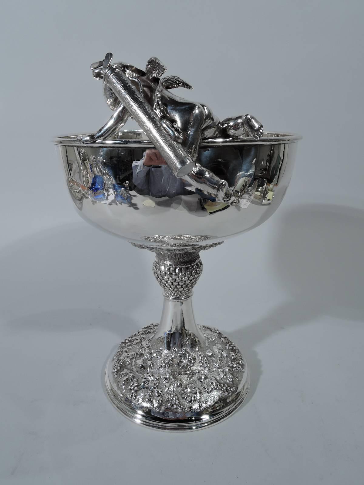 American Antique Baltimore Sterling Silver Golf Trophy with Cherubic Caddy