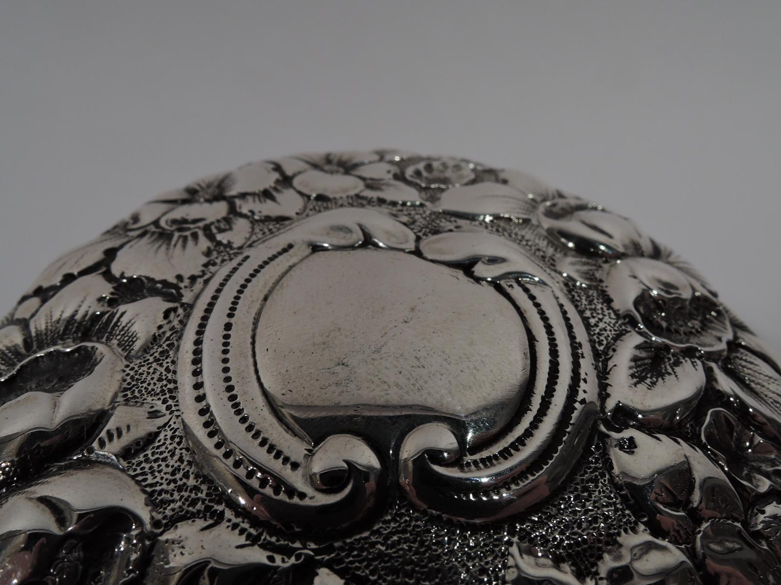 North American Antique Baltimore-Style Repousse Sterling Silver Trinket Box