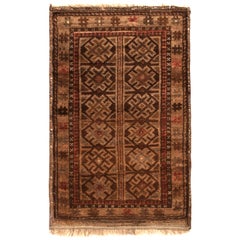Antiker Baluch Beige Braun Wolle Perserteppich von Rug & Kilim