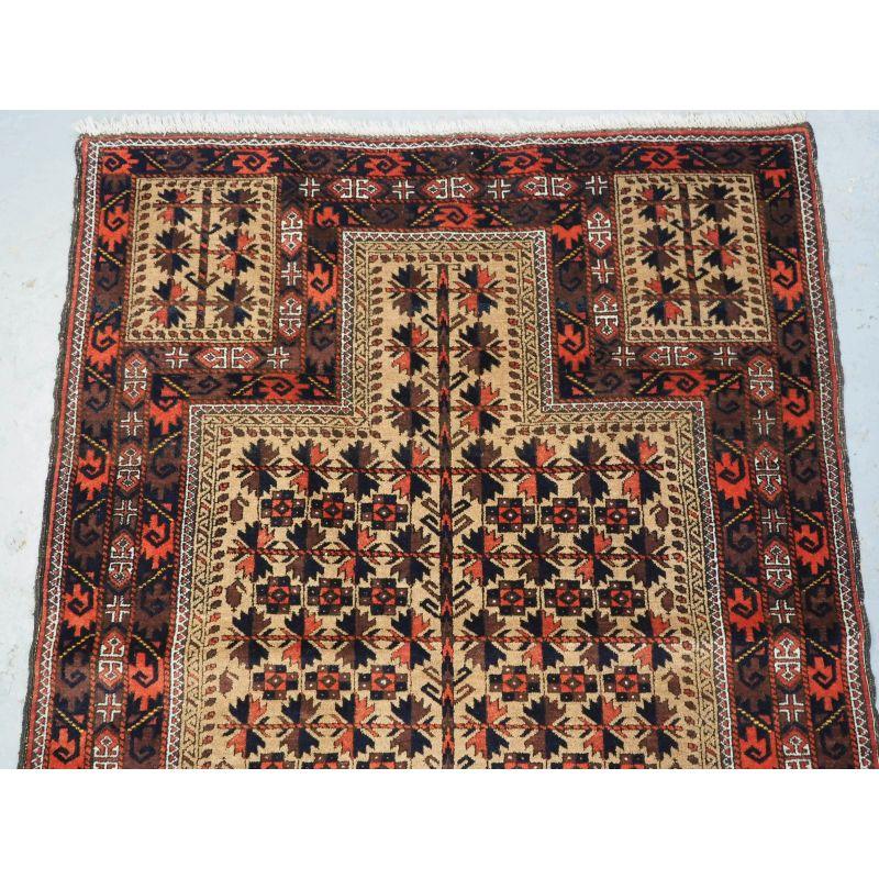 Antique Baluch Camel Ground Prayer Rug In Excellent Condition In Moreton-In-Marsh, GB