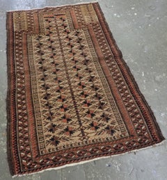 Antique Baluch Camel Ground Prayer Rug With Tree Of Life Circa 1880