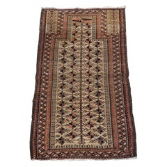 Antique Baluch Camel Ground Prayer Rug With Tree Of Life Circa 1880