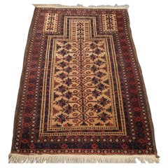 Antique Baluch Camel Ground Prayer Rug with Tree of Life, circa 1900