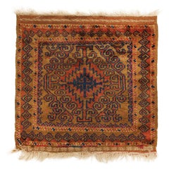 Antique Baluch Geometric Pink and Golden Brown Wool Persian Rug by Rug & Kilim