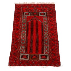 Antique Baluch Oriental Wool Prayer Rug Circa 1930