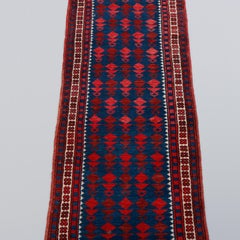Antique Baluch Oriental Wool Rug Runner, Circa 1930