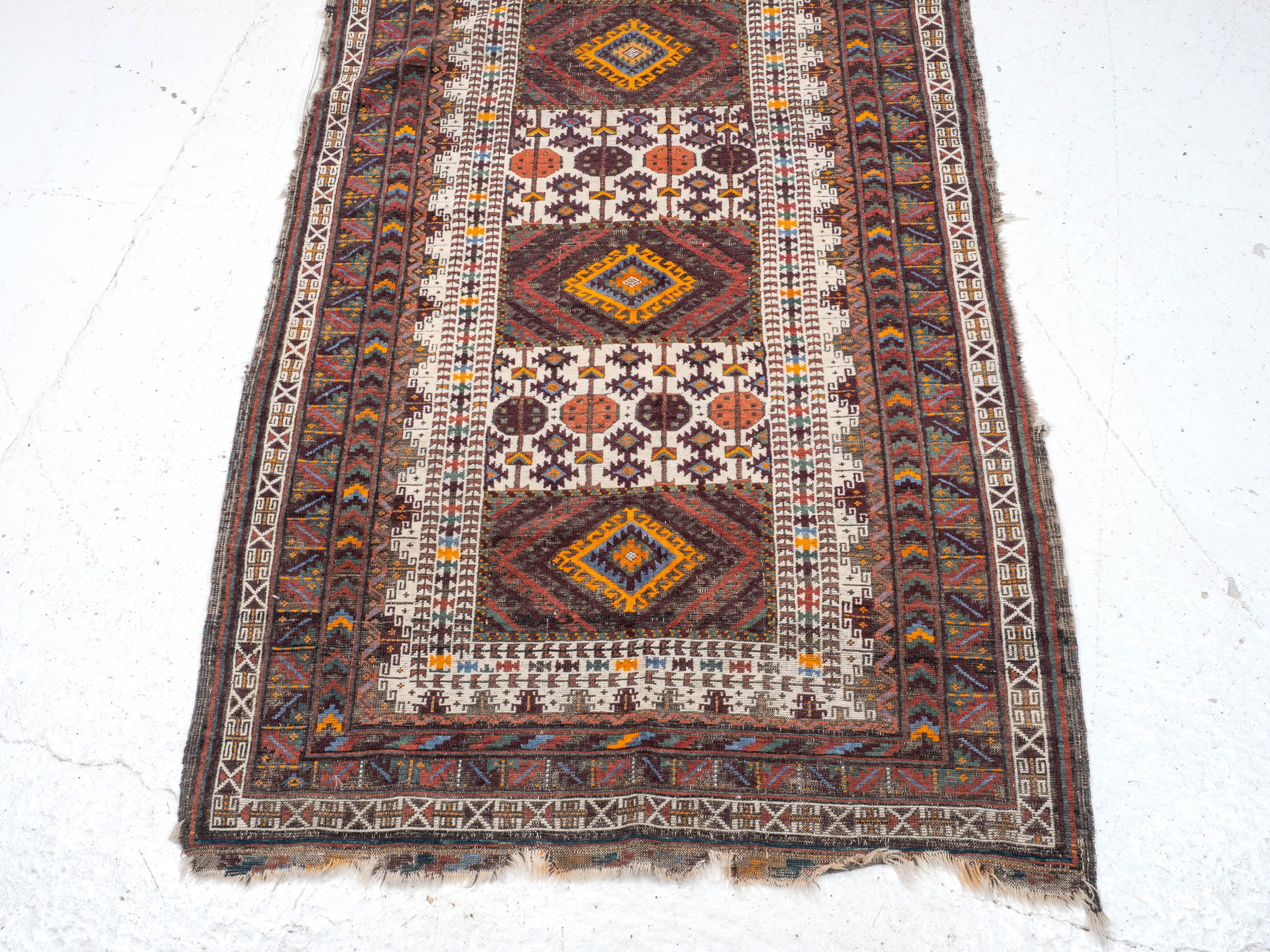 Persiano Antico tappeto afghano persiano Baluch C1920 - 7' x 3'8