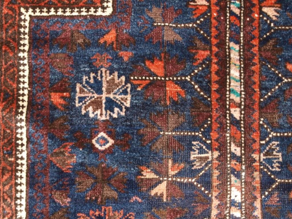 Pakistani Antique Baluch Prayer Rug, Blue Ground With Tree Of Life, Late 19th Century