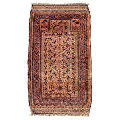Antigua alfombra de oración baluch, finales del siglo XIX, 2'11" × 5'9