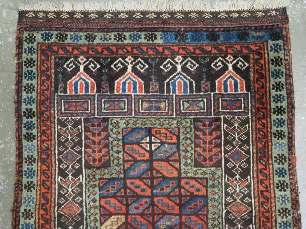 Kazak Antique Baluch Prayer Rug, Scarce Design, Circa 1880 For Sale