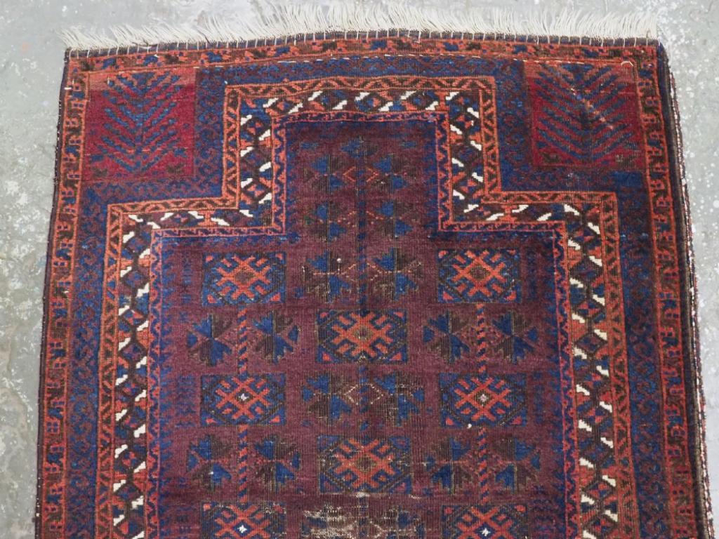 Turkmen Antique Baluch Prayer Rug, Timuri / Yaqoub Khani, Circa 1880 For Sale