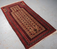 Antique Baluch Prayer Rug With Unusual Human Figure, Circa 1880