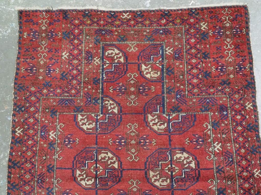 Turkmeno Antico tappeto Baluch Pryer di tipo raro, gruppo Sarakh, CIRCA 1880 in vendita