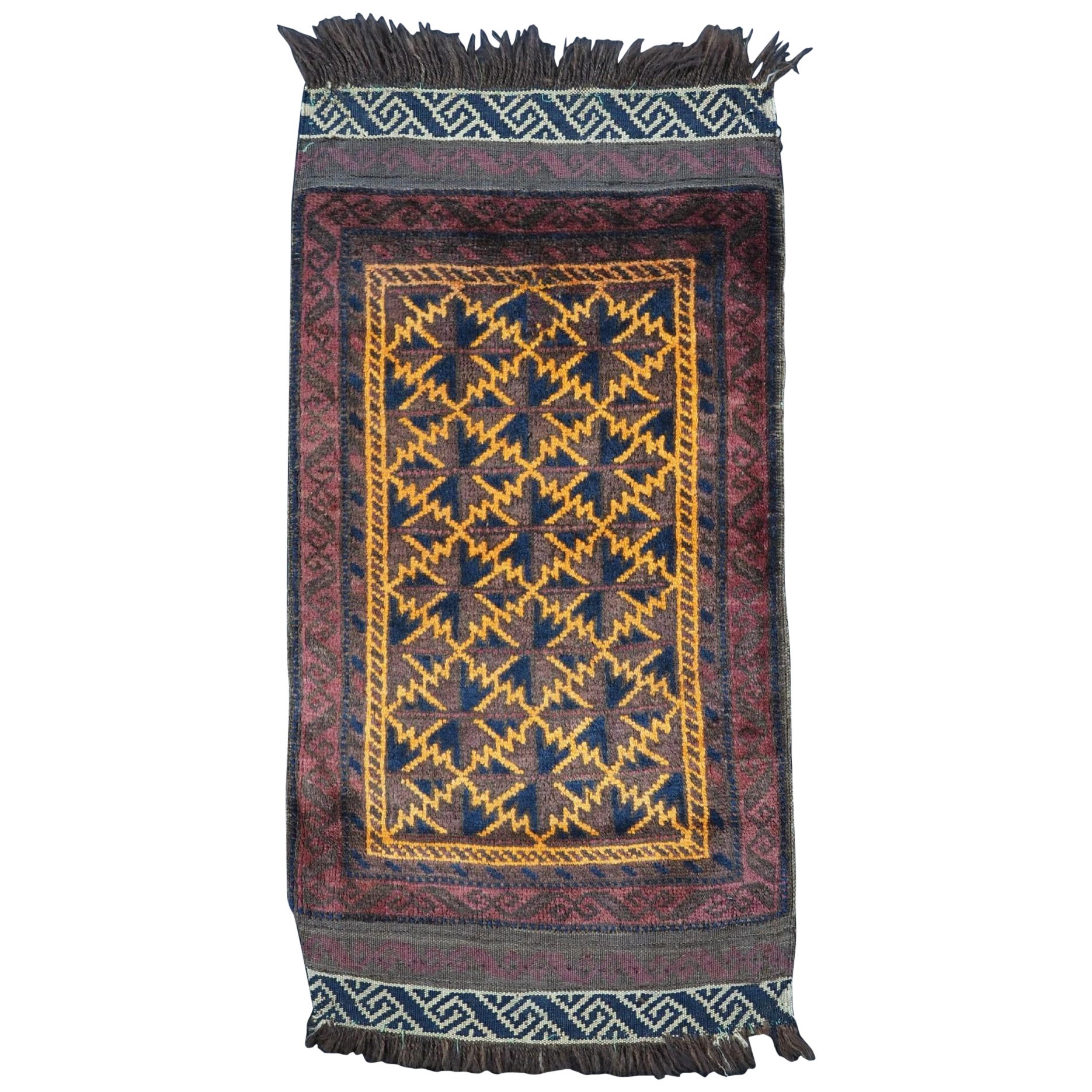 Antique Baluch Pushti Face With Lotus Leaf Design, Circa 1900 For Sale