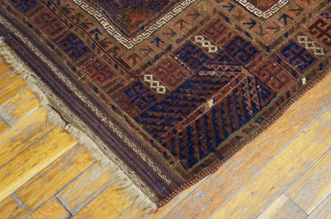 Wool 19th Century Persian Baluch Prayer Carpet ( 3' x 4' 6'' - 92 x 137 cm ) For Sale