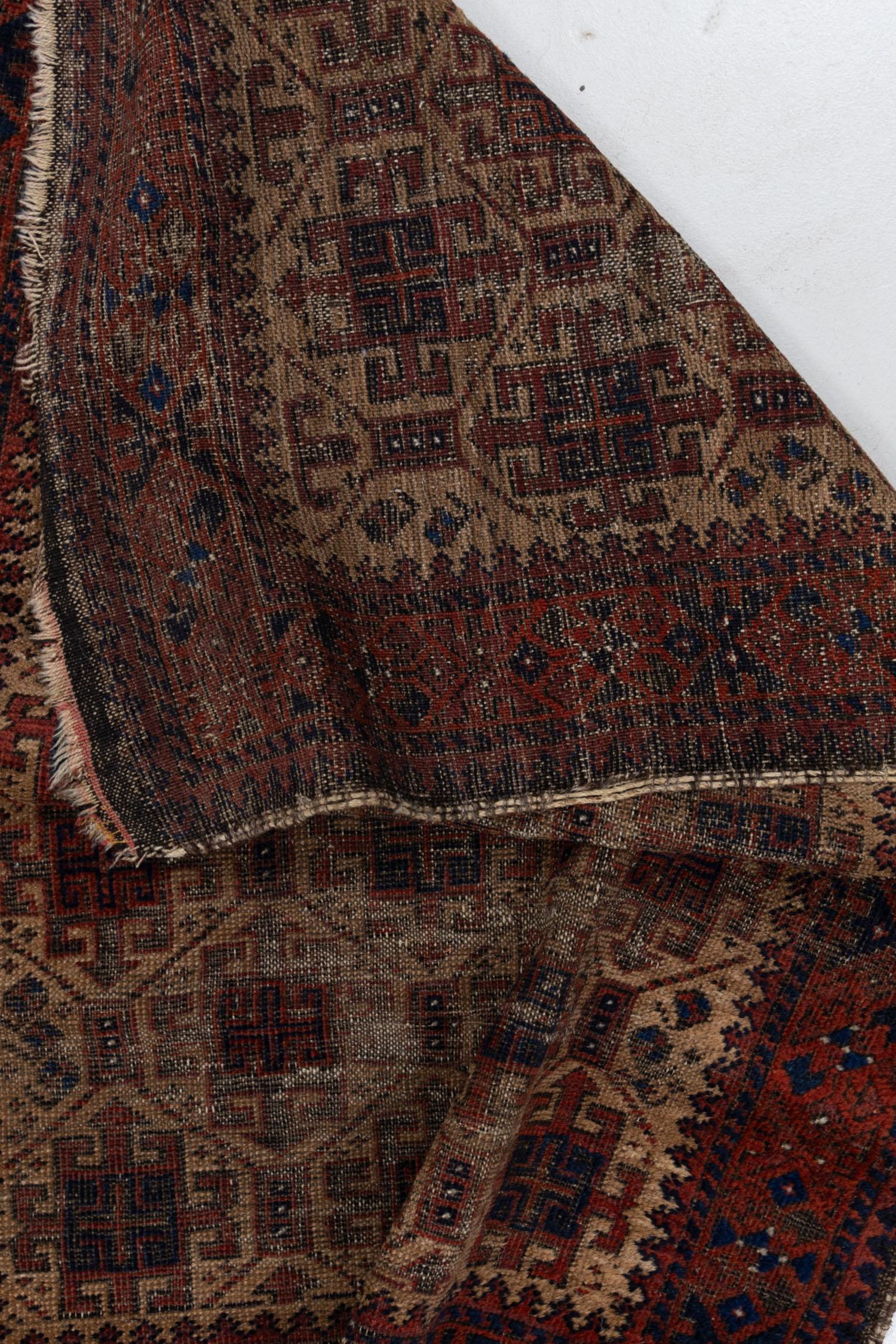 19th Century Antique Baluch Rug For Sale